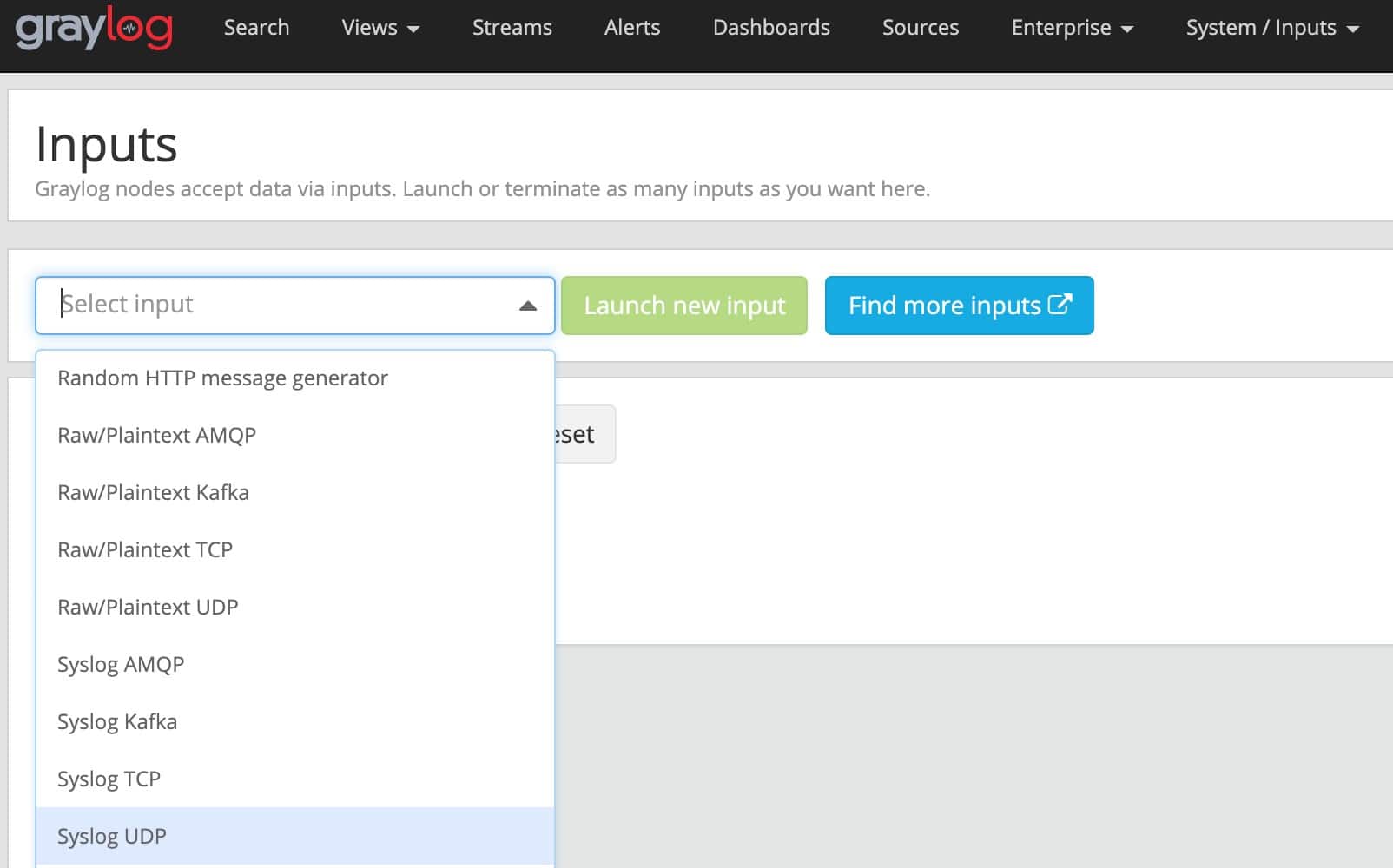 Graylog Inputs