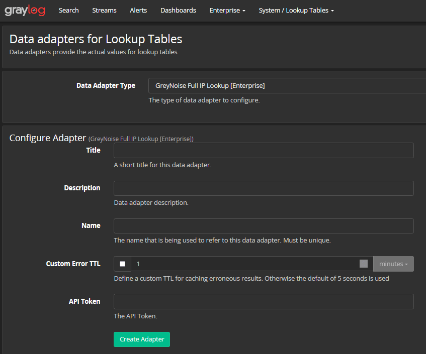 Data adapter for look up tables