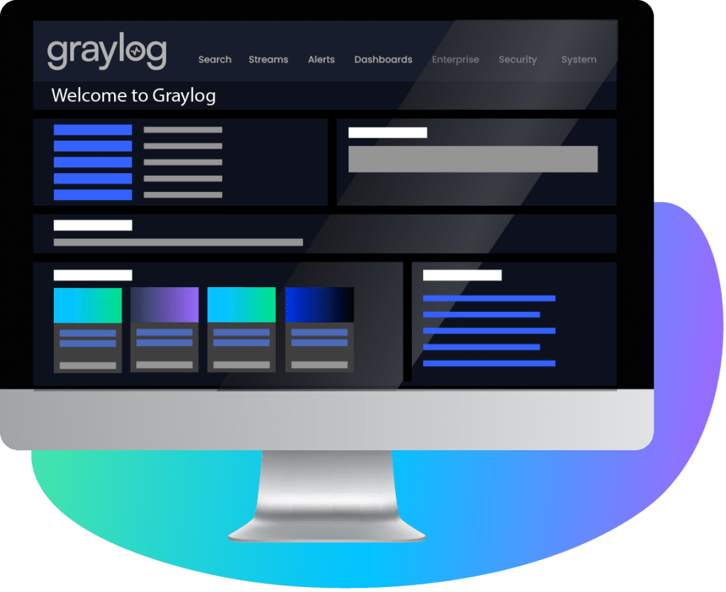 Graylog welcome screen computer