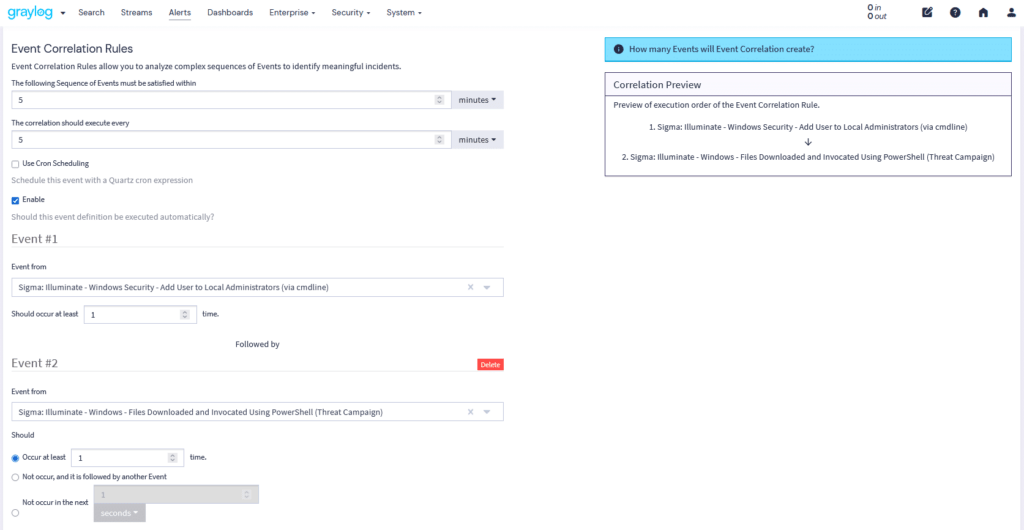 Events and Alerts Correlation