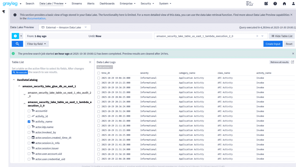 AWS Data Lake Preview