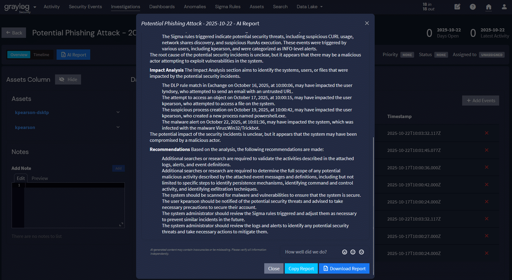 AI Investigation Report